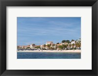 Framed Beach with Palm Trees Along Coast in Bandol, France