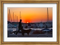 Framed Harbour Boats Moored at Sunset, France