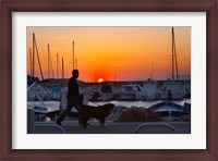 Framed Harbour Boats Moored at Sunset, France
