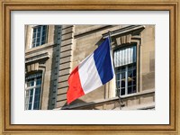 Framed French Flag Facade of Justice Palace Paris, France