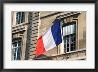 Framed French Flag Facade of Justice Palace Paris, France