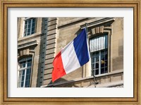 Framed French Flag Facade of Justice Palace Paris, France