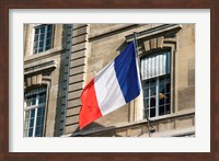 Framed French Flag Facade of Justice Palace Paris, France