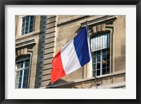 Framed French Flag Facade of Justice Palace Paris, France