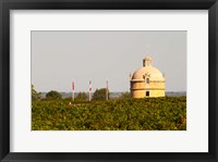 Framed Tower and Flags of Chateau Latour Vineyard