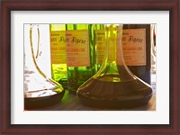 Framed Bottles and Carafe Decanters