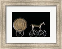 Framed Solar Disk with Chariot and Horse Replica
