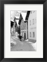 Framed Snowy Street in Hallstat, Austria