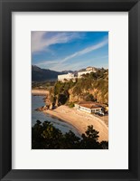 Framed Beach and Hotels at Sunset