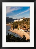 Framed Beach and Hotels at Sunset