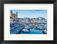 Framed Bastia Port at Dusk