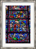 Framed Stained Glass Window in Chartres Cathedral