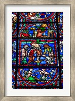 Framed Stained Glass Window in Chartres Cathedral
