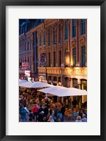 Framed French Flanders Cafes at Dusk