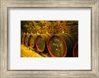 Framed Kiralyudvar Winery Barrels with Tokaj Wine, Hungary