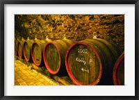 Framed Kiralyudvar Winery Barrels with Tokaj Wine, Hungary