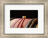 Framed Red Wine in Oak Barrel at Lucien Muzard