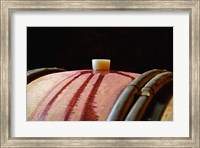Framed Red Wine in Oak Barrel at Lucien Muzard