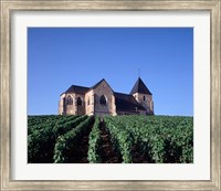 Framed Chavot Church and Vineyards, France