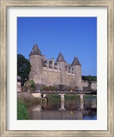 Framed Josselin Chateau and River Oust, Brittany, France