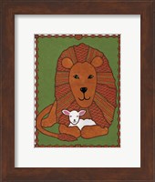 Framed Lamb and Lion Mudcloth