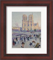 Framed Quai Saint-Michel And Notre-Dame, Paris 1901