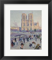Framed Quai Saint-Michel And Notre-Dame, Paris 1901