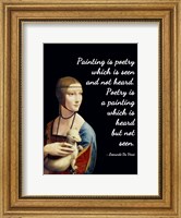 Framed Painting is Poetry - Da Vinci Quote 1