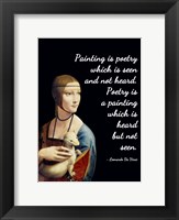Framed Painting is Poetry - Da Vinci Quote 1