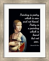 Framed Painting is Poetry - Da Vinci Quote 1