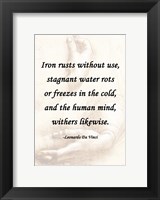 Framed Iron Rusts Without Use -Da Vinci Quote