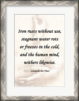 Framed Iron Rusts Without Use -Da Vinci Quote