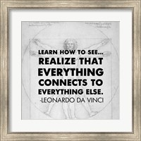 Framed Learn How to See -Da Vinci Quote