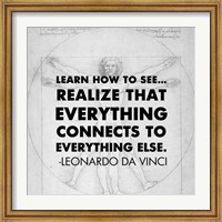 Framed Learn How to See -Da Vinci Quote