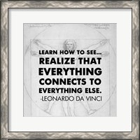 Framed Learn How to See -Da Vinci Quote