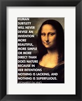 Framed Human Subtlety -Da Vinci Quote