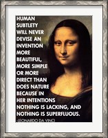 Framed Human Subtlety -Da Vinci Quote