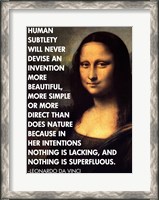 Framed Human Subtlety -Da Vinci Quote