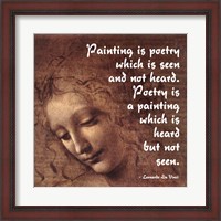 Framed Painting is Poetry -Da Vinci Quote 2