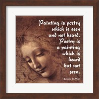 Framed Painting is Poetry -Da Vinci Quote 2