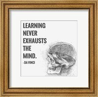 Framed Learning Never Exhausts the Mind -Da Vinci Quote
