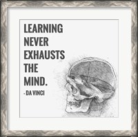 Framed Learning Never Exhausts the Mind -Da Vinci Quote