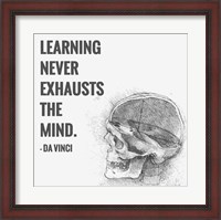 Framed Learning Never Exhausts the Mind -Da Vinci Quote