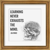 Framed Learning Never Exhausts the Mind -Da Vinci Quote