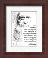 Framed People of Accomplishment -Da Vinci Quote