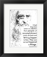 Framed People of Accomplishment -Da Vinci Quote