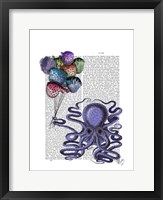 Octopus and Puffer Fish Balloons Framed Print