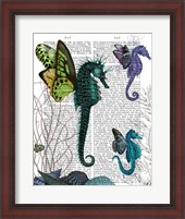 Framed Seahorse Trio With Wings