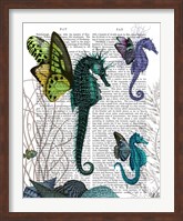 Framed Seahorse Trio With Wings