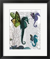 Seahorse Trio With Wings Framed Print